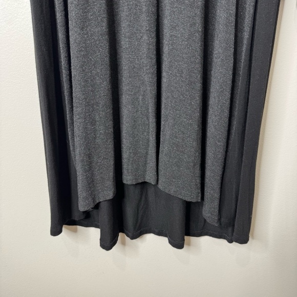Eileen Fisher Black & Gray Color Block Long Sleeve Stretch Jersey Midi Dress‎ L - Picture 5 of 11